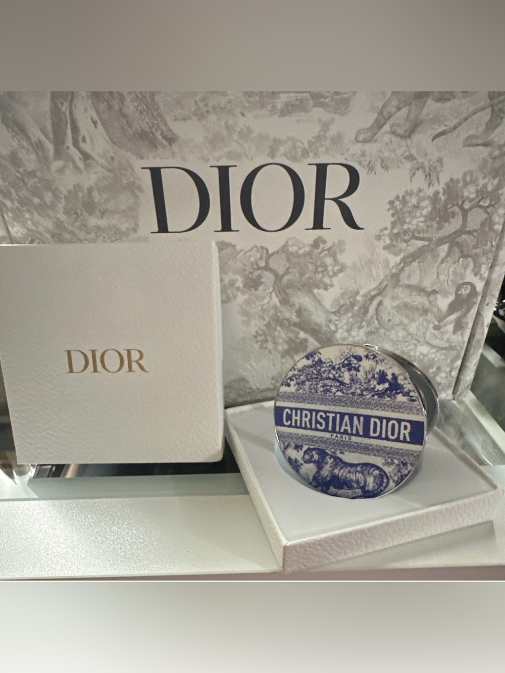 Dior Blue and White Toile Compact Mirror - Picture 3 of 5